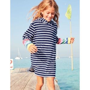 Mini Boden Stripy Towelling Beach Dress Rainbow